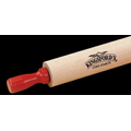 7" Novelty Hardwood Rolling Pin w/ Red Enamel Handles